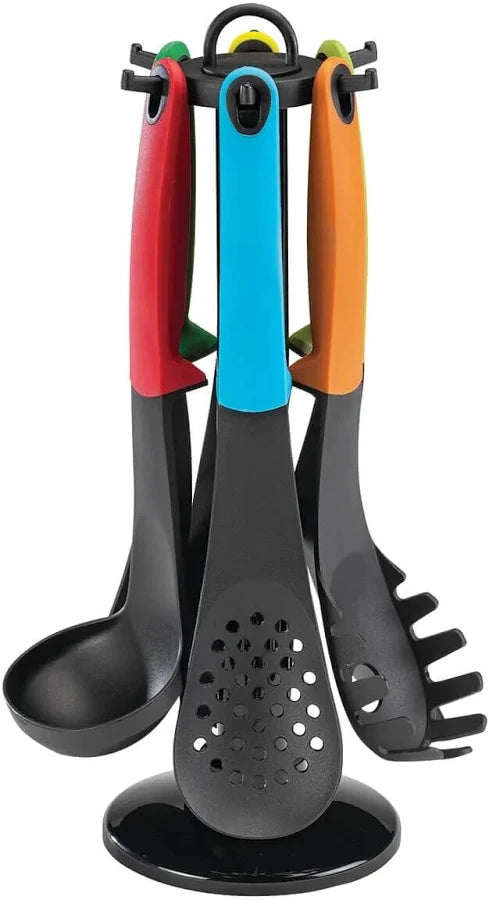 Colorful Nylon Kitchen Tools with Rotating Stand